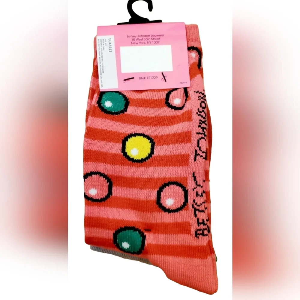 Betsey Johnson Christmas Gingerbread Women, Candy Canes & Gumdrop Crew Socks New
